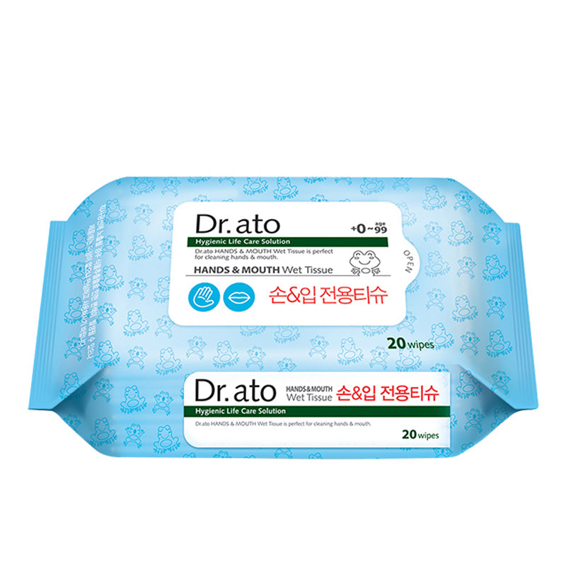 Dr.ato Hand & Mouth Wet Tissue 20p X 4 Packs Bundle