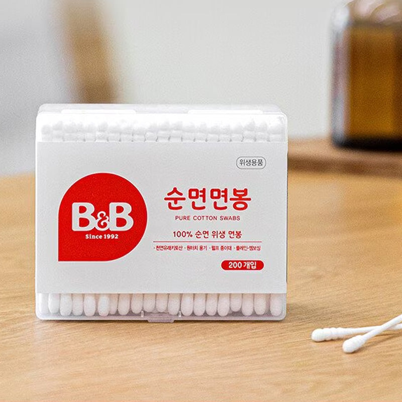 B&B Premium Cotton Swabs For Baby (Square) 200P