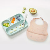 Moyuum One Touch Buckle Silicone Baby Bib Sweet Edition